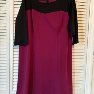 Mark Zunino Women’s Two-Tone Black and Magenta Dress